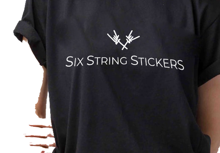 Six String Stickers Classic Logo T-shirt