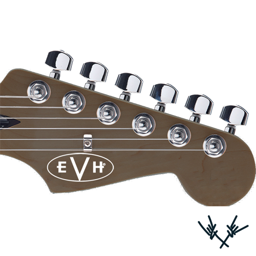 EVH Guitar Headstock Decal White Outline