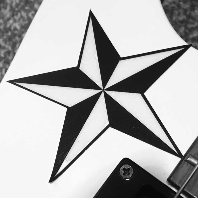 Nautical Star Guitar Sticker