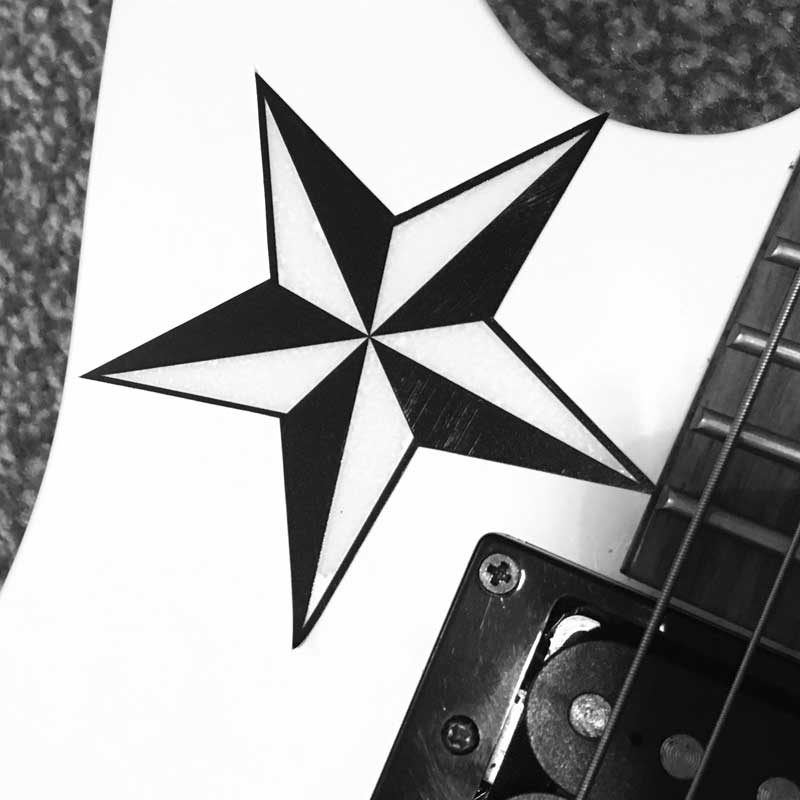 Nautical Star Guitar Sticker