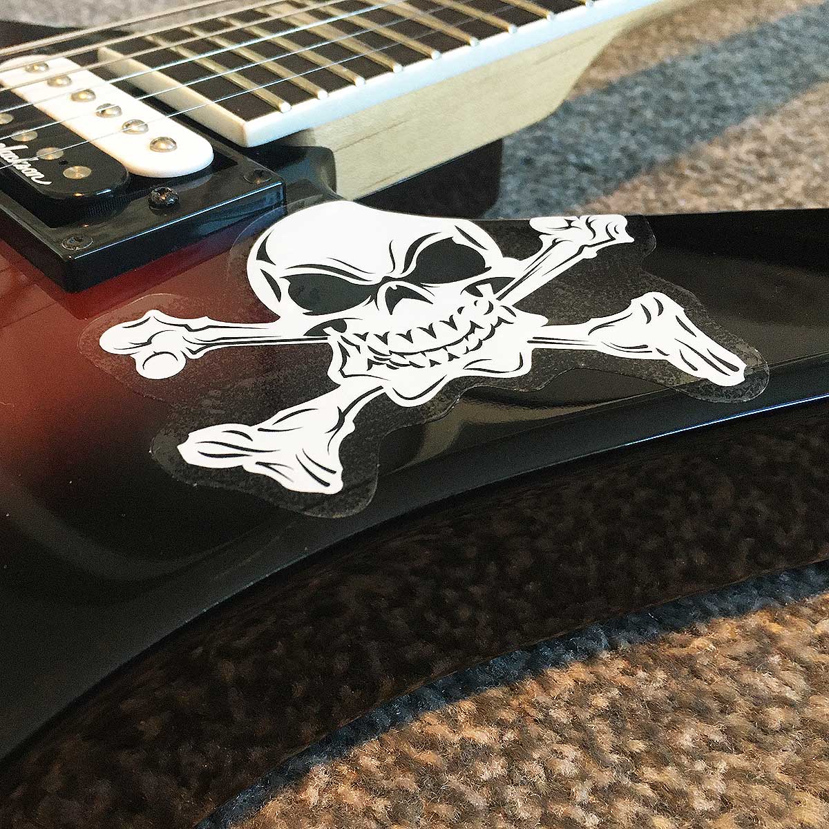 Skull and Crossbones Guitar Sticker