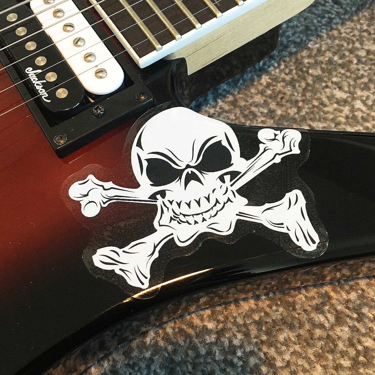 Skull and Crossbones Guitar Sticker